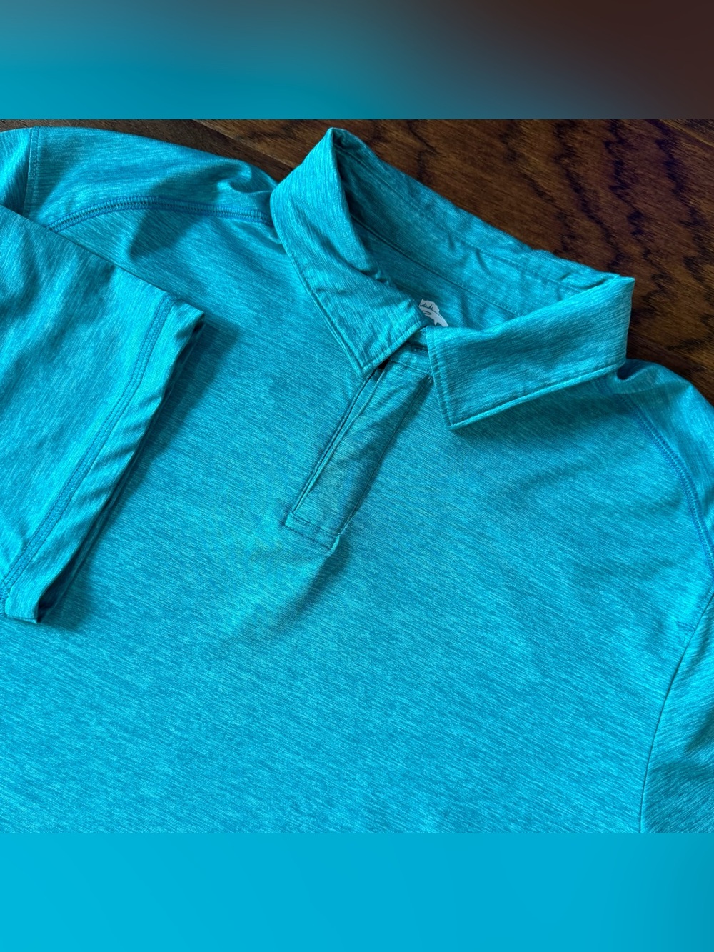 Tommy Bahama Mens 1/4 Zip Polo Shirt Short Sleeve Large Teal Golf Performance
